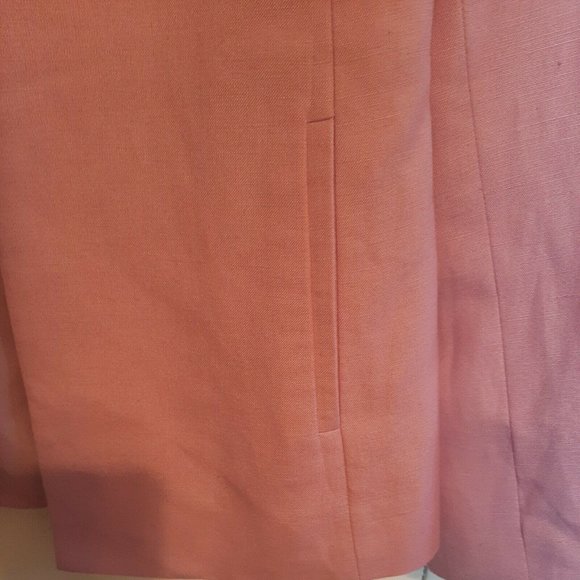 Kasper A.S.L. Blazer Jacket Size 4 Pink Linen Long Sleeve Career - Picture 4 of 9